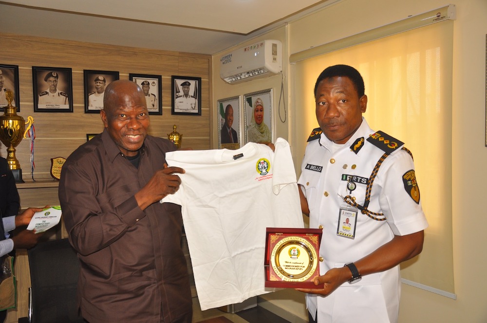 L-R: Commissioner for Insurance/Chief Executive Officer of the National Insurance Commission, Mr. Sunday Thomas, paid a courtesy visit on the Director, Road Transport Service, FCTA Dr. Bello Abdul-Lateef.